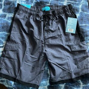 Coastal Swell Mens Charcoal/Black Swim Trunks. XL. NWT.